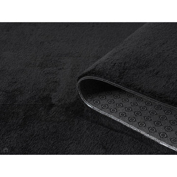 Washable Comfy Plain CMF00 Black Round Rug-Desire Rugs-Rug Love - The Most Loved Rug Store